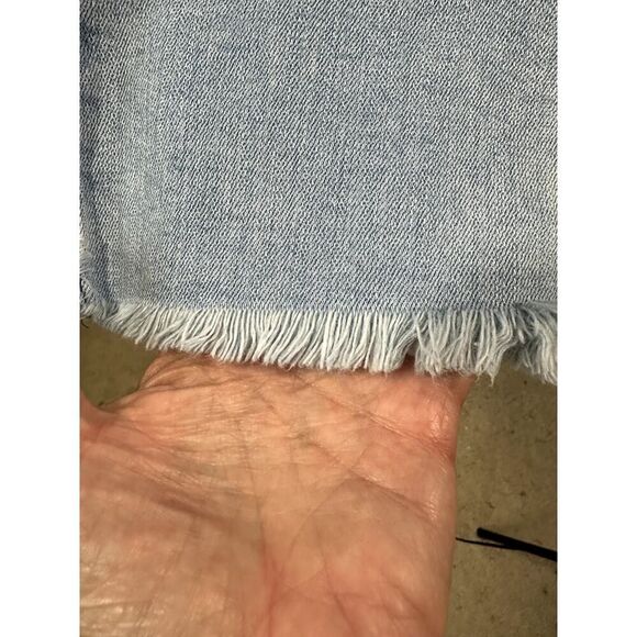 LEVI'S Women's 724 High Rise Straight Crop Fringe Hem Denim Jeans Blue Size 29 - Picture 5 of 8